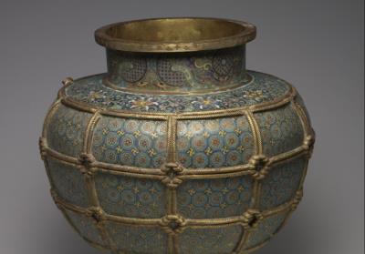 图片[2]-Cloisonne vessel in the shape of Lei wine vessel, Qing dynasty (1644-1911)-China Archive